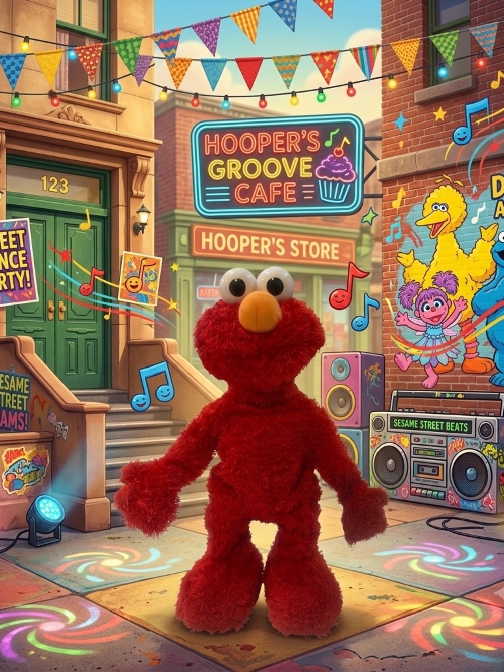 Fisher-Price 16”L Elmo Stop and Go Dancing Talking Plush Toy 2007 Mattel L9049